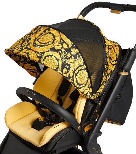 versace pram black|Versace baby stroller.